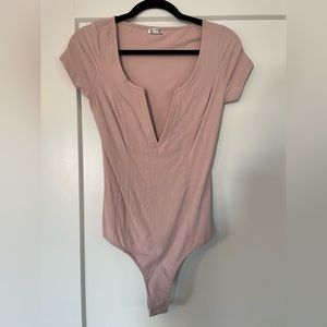 NWOT Free People Plunging Neck Bodysuit